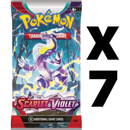 Pokemon TCG: Scarlet & Violet Base Set Booster Pack Bundle x7 - Miraidon