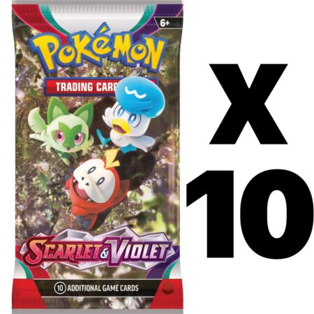 Pokemon TCG: Scarlet & Violet Base Set Booster Pack Bundle x10 - (Sprigatito Fuecoco Quaxlay)
