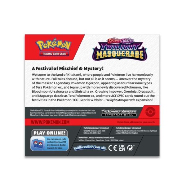 Pokémon Scarlet & Violet: Twilight Masquerade Booster Box Back Side