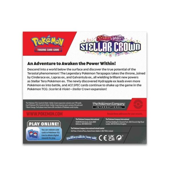 Pokémon Scarlet & Violet: Stellar Crown Booster Box (Back) by PKMN World