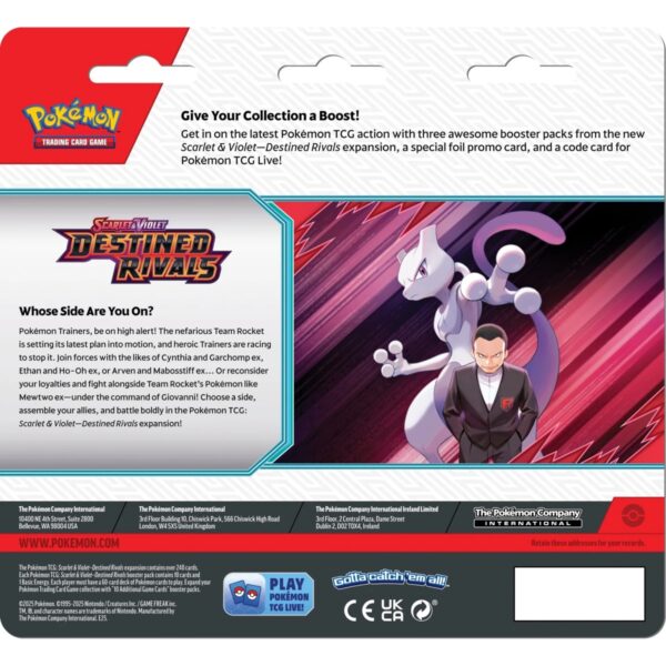 Pokémon TCG: Scarlet & Violet — Destined Rivals 3-Pack Blister by PKMN World