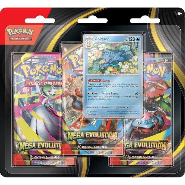 Pokémon TCG: Mega Evolution 3-Pack Blister featuring Golduck by PKMN World