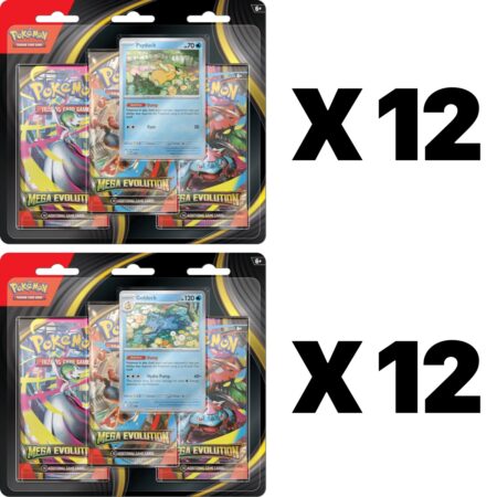 Pokémon TCG: Mega Evolution 3-Pack Blister Case of 24 by PKMN World