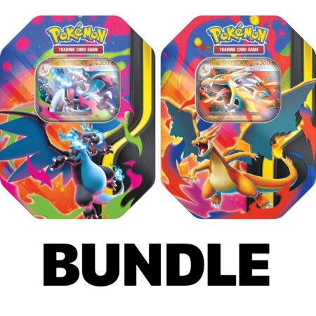 Pokémon TCG: Mega Charizard X ex Tin + Mega Charizard Y ex Tin Bundle by PKMN World