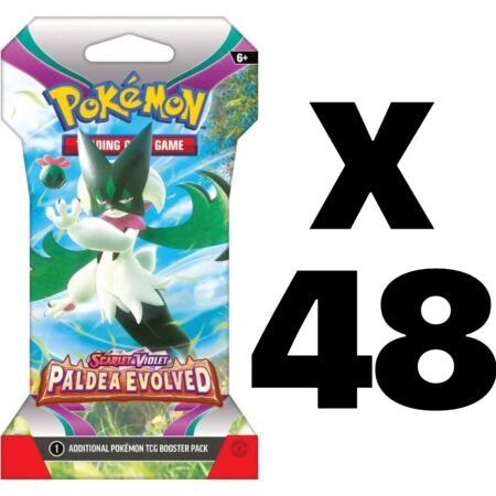 48 Pokémon Scarlet & Violet: Paldea Evolved Sleeved Booster Packs by PKMN World
